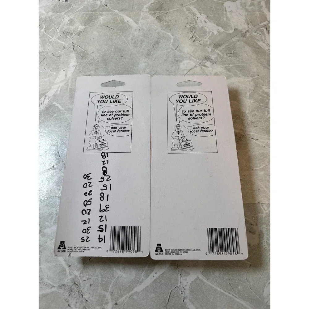 Acme Over Door Hooks White Plastic No Screws Needed 2 Packs of 2 1997 NOS NEW